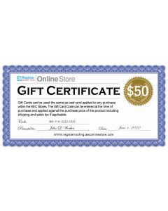 Register Roofing Gift Cards - Fixed 